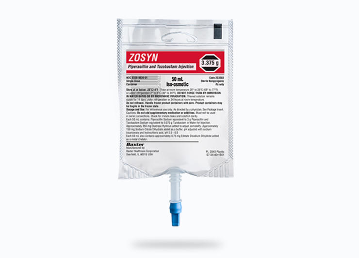 A Homecoming: Frozen Premix  ZOSYN (piperacillin and tazobactam) injection is only made by Baxter and is Available with one point of contact for our customers.