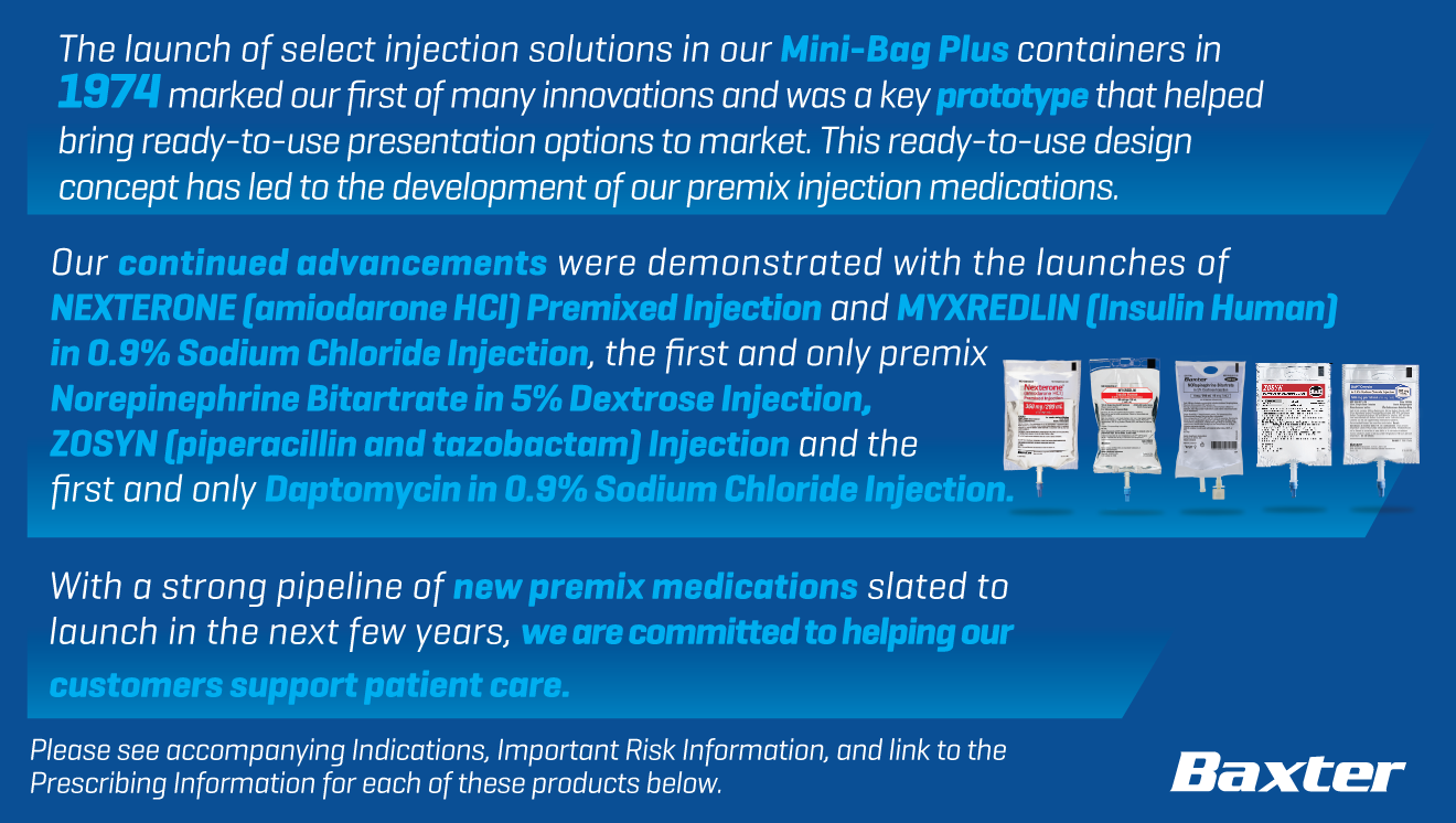 The launch of our Mini-Bag Plus containers in 1974 marked our first of many innovations to bring ready-to-use presentation options to market.
