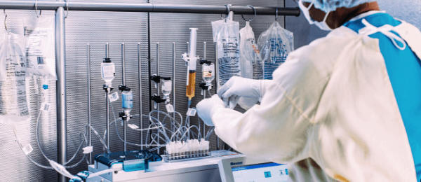 Pharmacist works at ExactaMix in hospital pharmacy