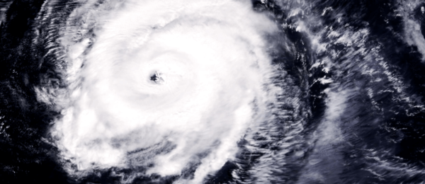 Satellite view of hurricane eye